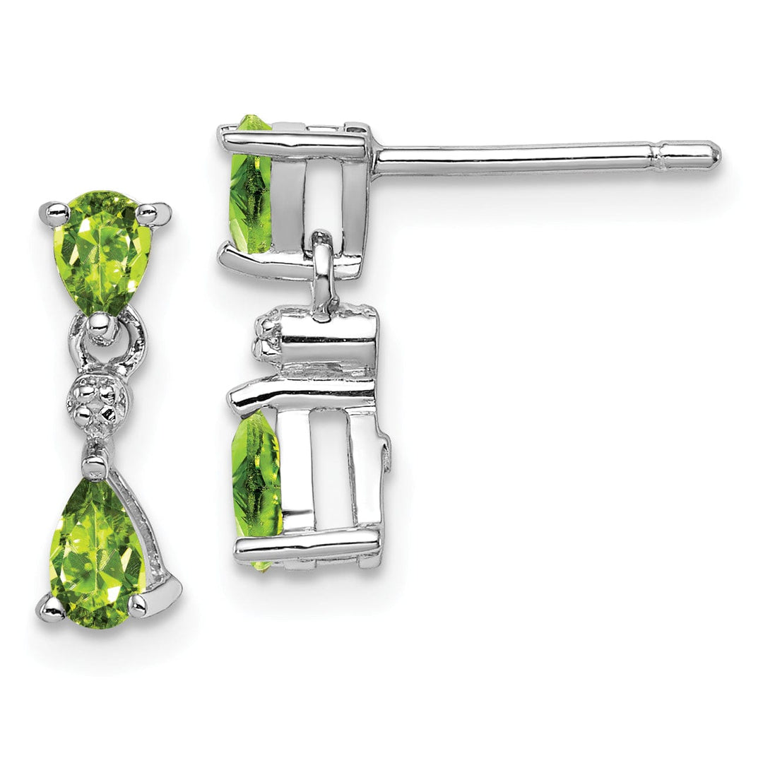 Lovely Rita's Earrings Silver Dangle Peridot Diamond Post Earrings