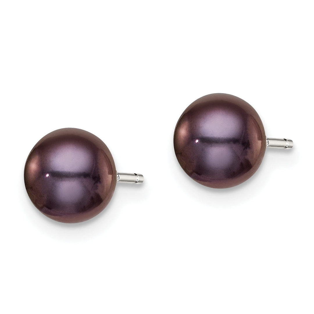 Lovely Rita's Earrings Silver Fresh Water Button Pearl Black Earrings