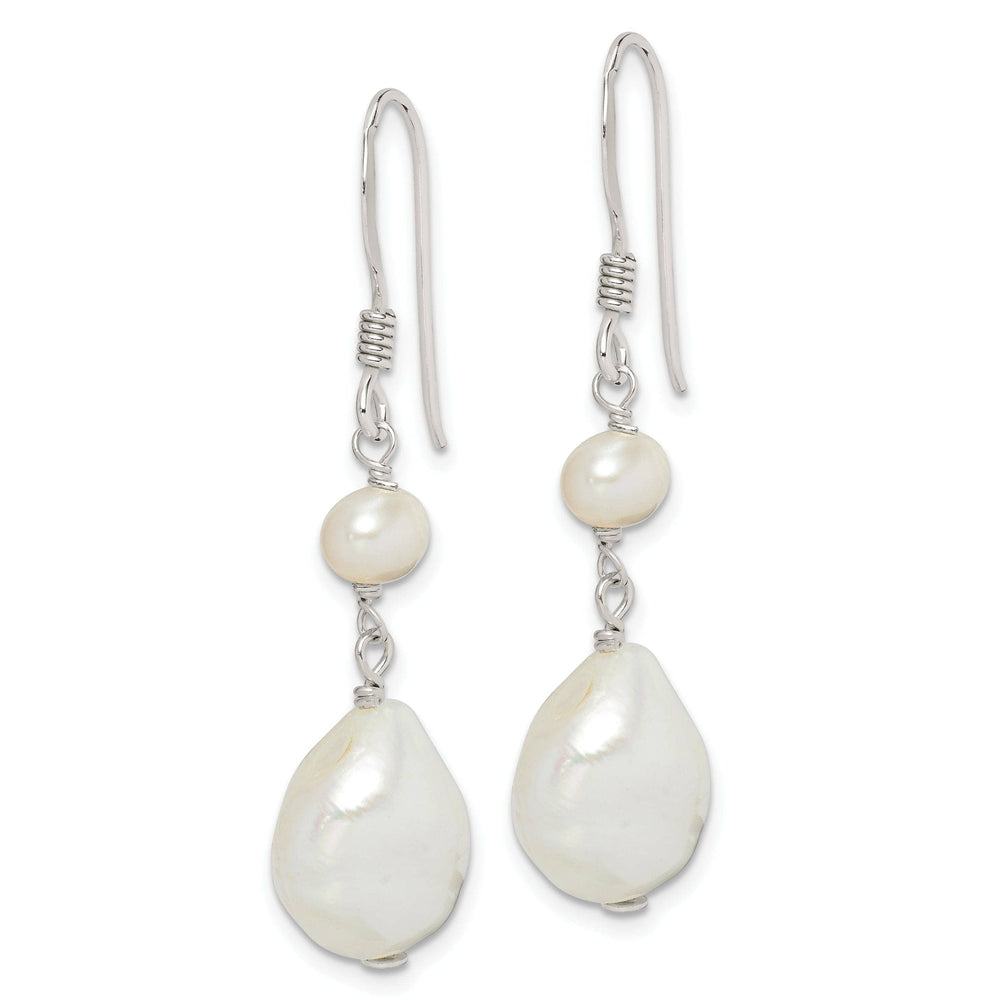 Lovely Rita's Earrings Silver Fresh Water Pearl Dangle Hook Earrings