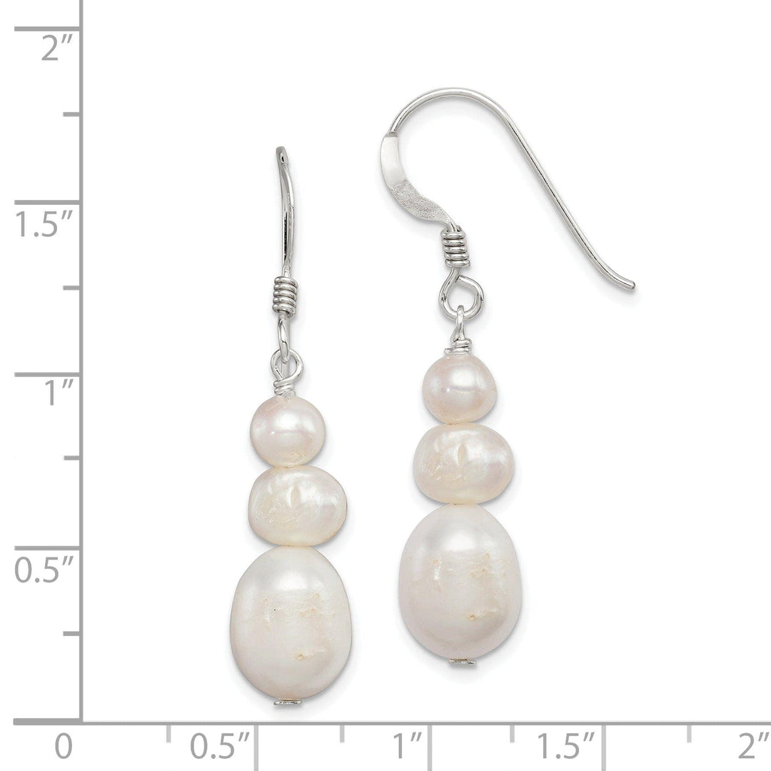 Lovely Rita's Earrings Silver Fresh Water Pearl Dangle Hook Earrings