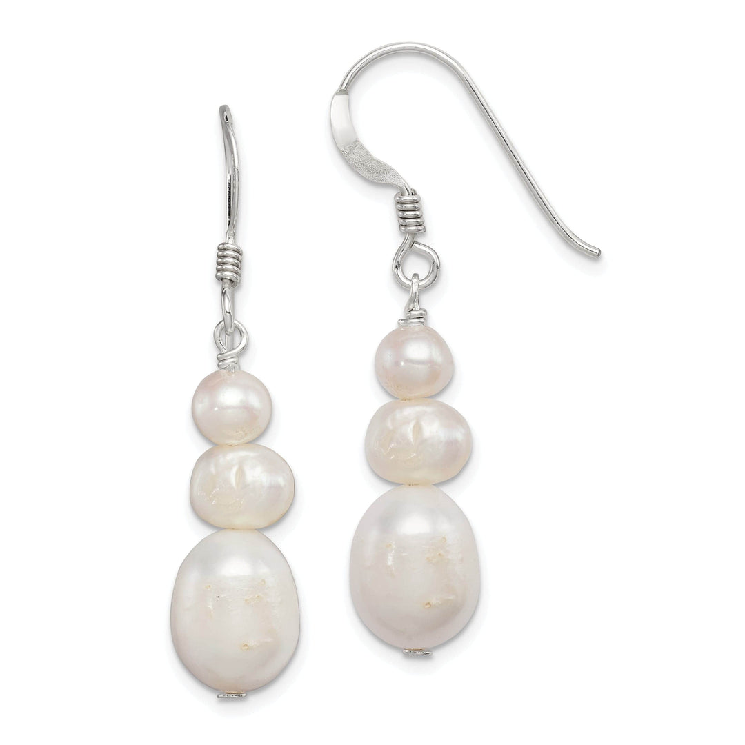 Lovely Rita's Earrings Silver Fresh Water Pearl Dangle Hook Earrings