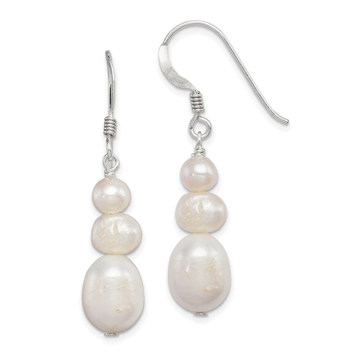 Lovely Rita's Earrings Silver Fresh Water Pearl Dangle Hook Earrings