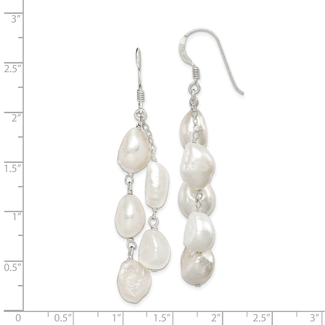 Lovely Rita's Earrings Silver Fresh Water Pearl Dangle Hook Earrings