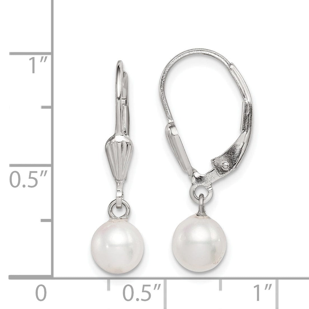 Lovely Rita's Earrings Silver Fresh Water Pearl Leverback Earrings