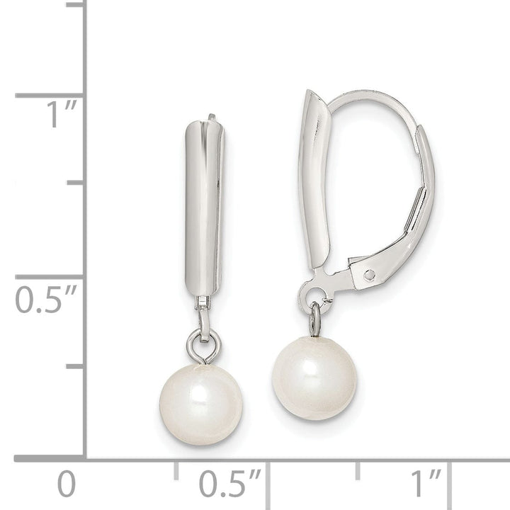 Lovely Rita's Earrings Silver Fresh Water Pearl Leverback Earrings
