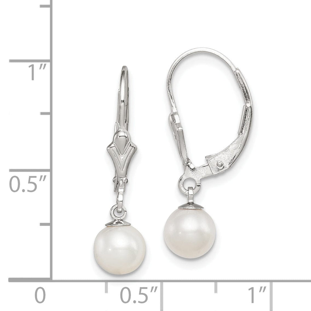 Lovely Rita's Earrings Silver Fresh Water Pearl Leverback Earrings