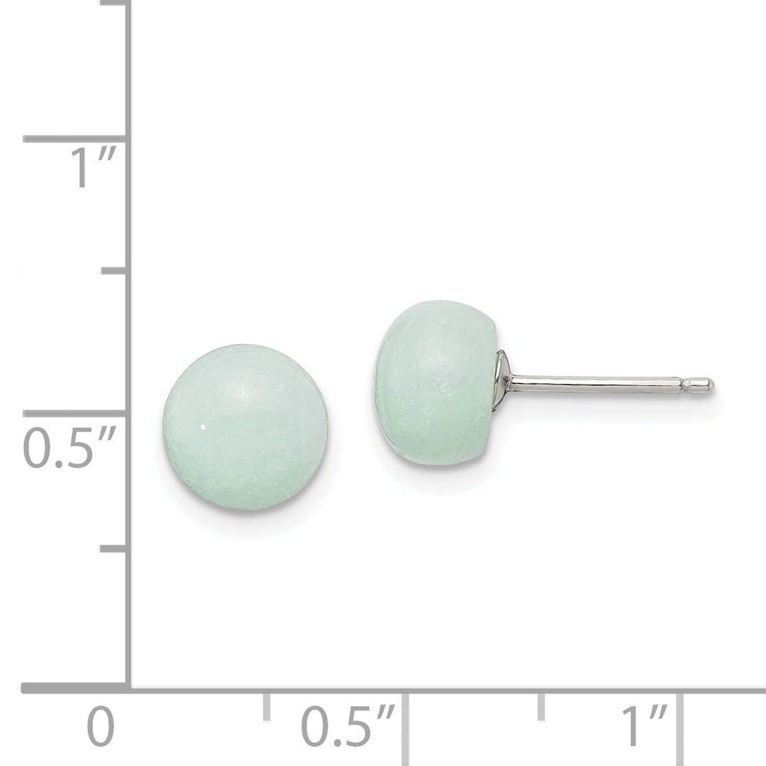 Lovely Rita's Earrings Silver Genuine Button Amazonite Post Earrings
