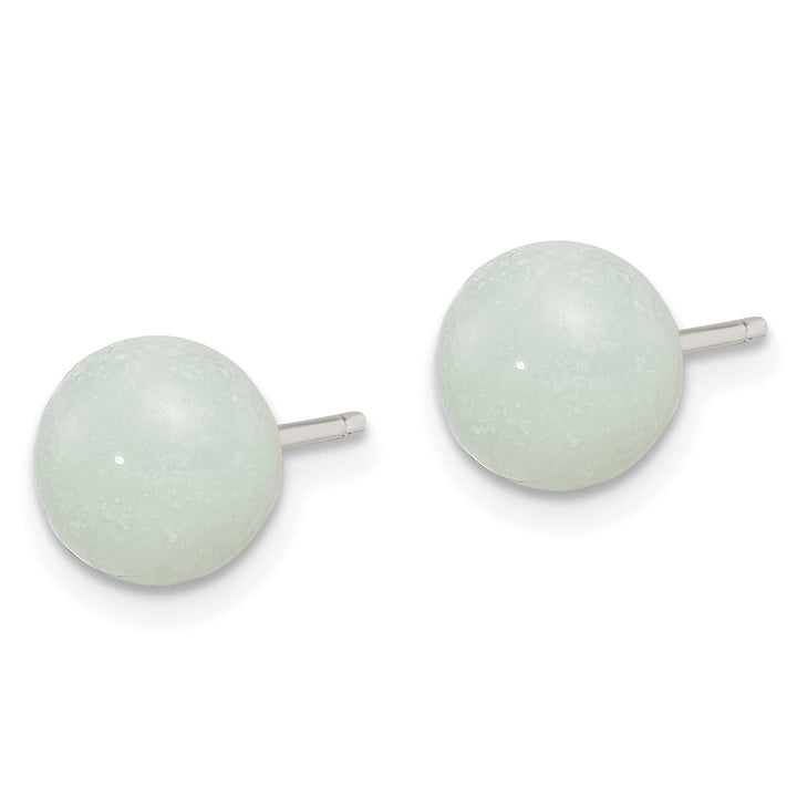 Lovely Rita's Earrings Silver Genuine Button Amazonite Post Earrings