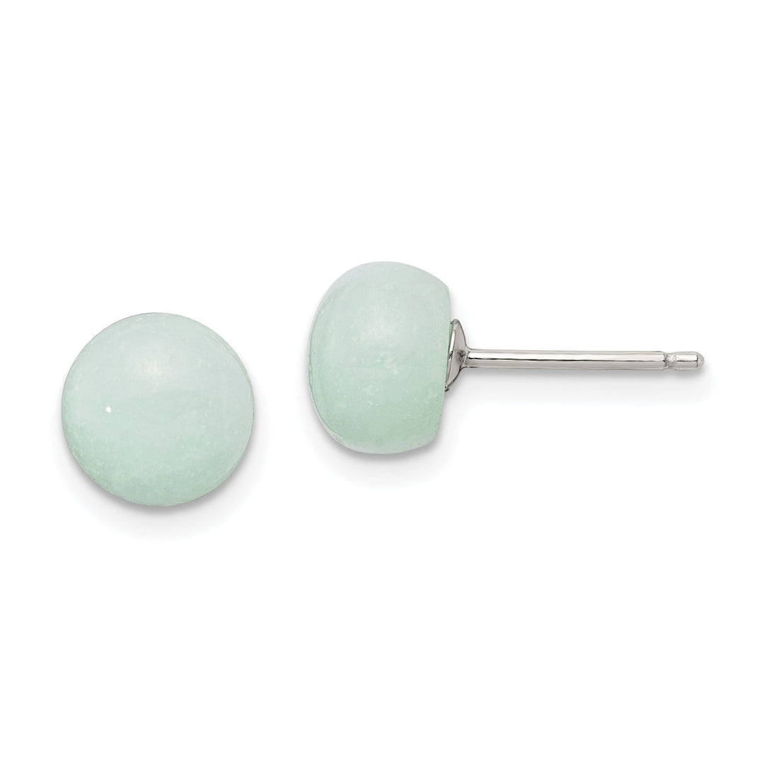 Lovely Rita's Earrings Silver Genuine Button Amazonite Post Earrings