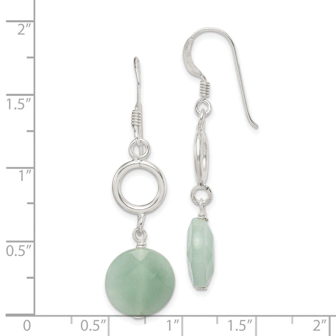 Lovely Rita's Earrings Silver Genuine Green Jade Dangle Earrings