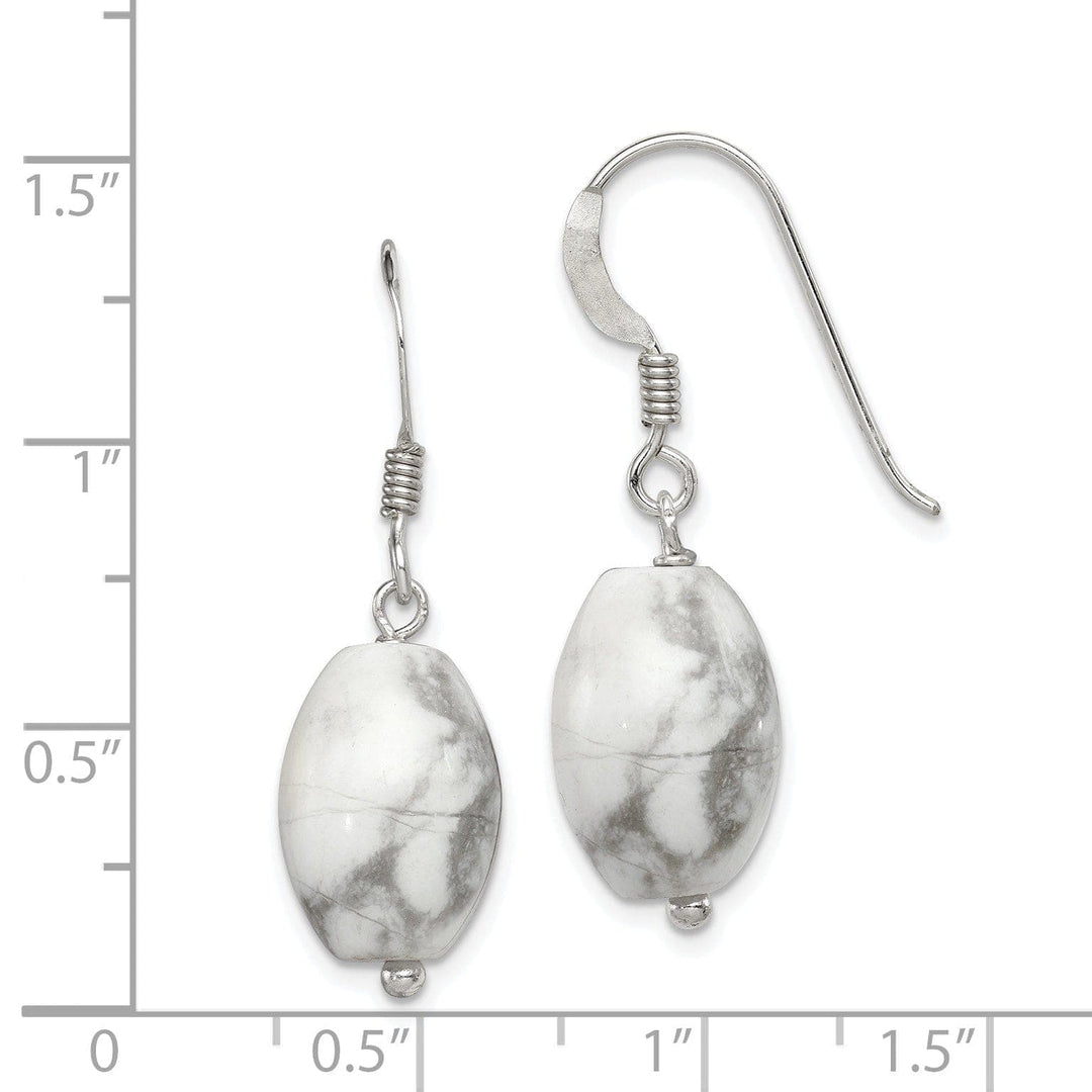 Lovely Rita's Earrings Silver Genuine White Howlite Dangle Earrings