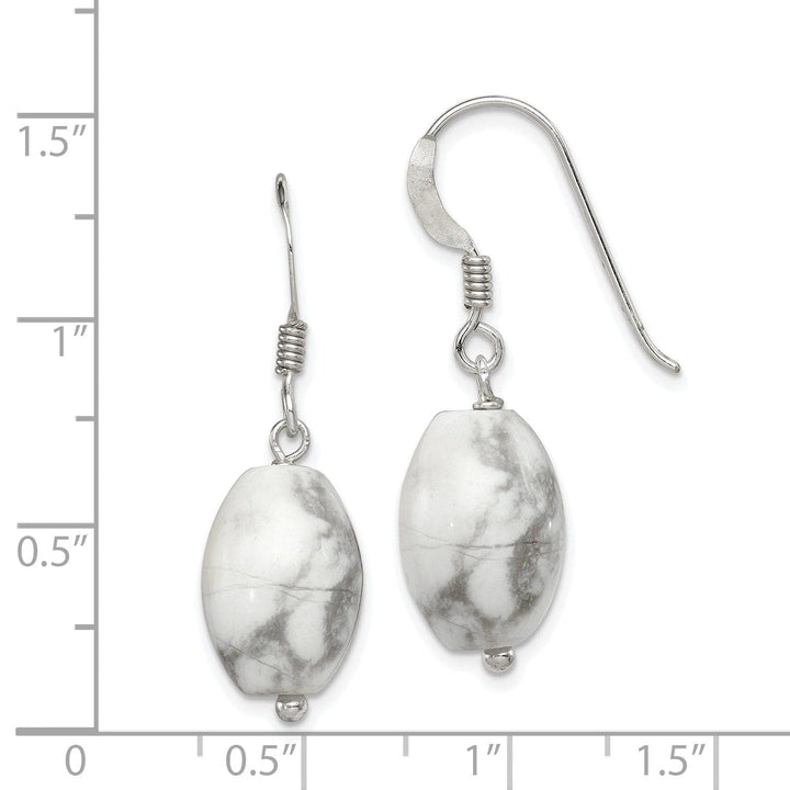 Lovely Rita's Earrings Silver Genuine White Howlite Dangle Earrings