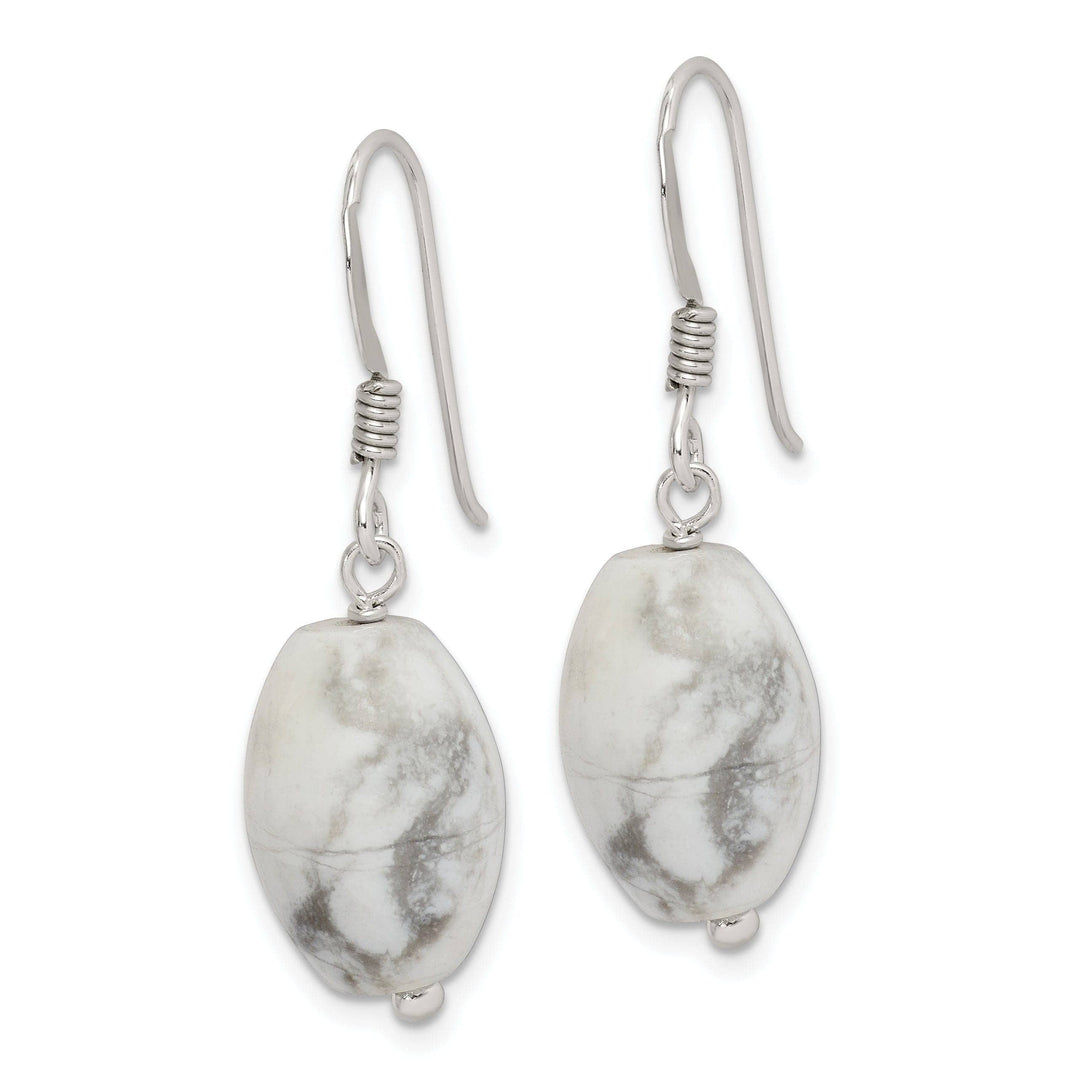 Lovely Rita's Earrings Silver Genuine White Howlite Dangle Earrings