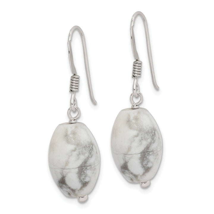 Lovely Rita's Earrings Silver Genuine White Howlite Dangle Earrings
