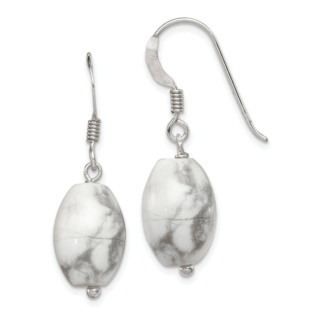Lovely Rita's Earrings Silver Genuine White Howlite Dangle Earrings