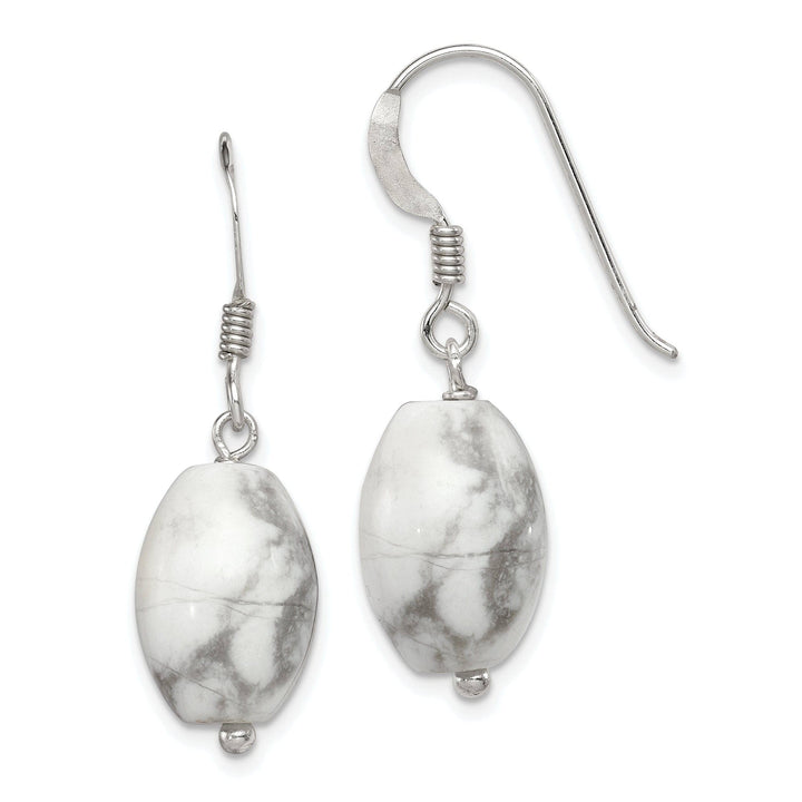 Lovely Rita's Earrings Silver Genuine White Howlite Dangle Earrings