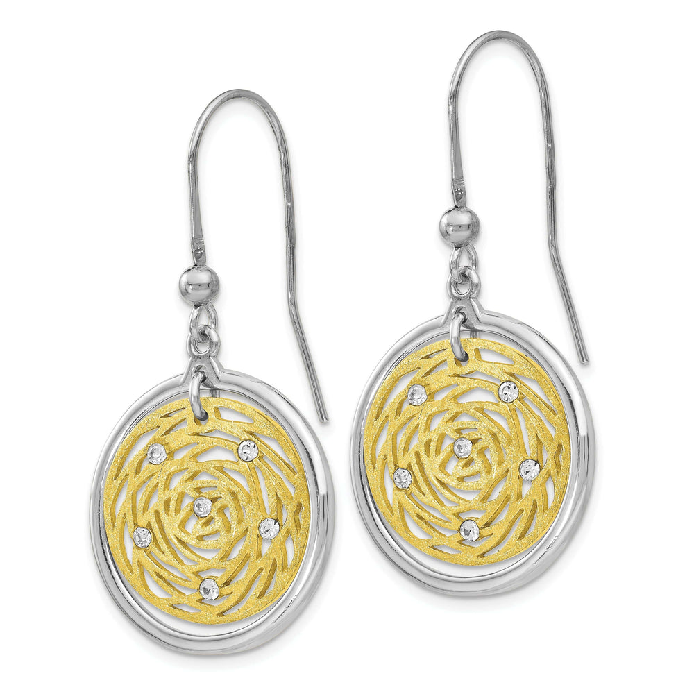 Lovely Rita's Earrings Silver Gold-tone finish C.Z Dangle Earrings