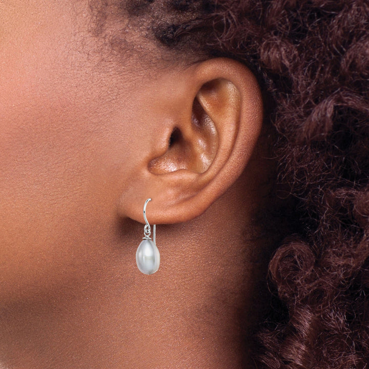 Lovely Rita's Earrings Silver Grey Fresh Water Pearl Dangle Earrings