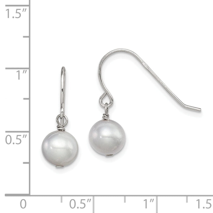 Lovely Rita's Earrings Silver Grey Fresh Water Pearl Dangle Earrings