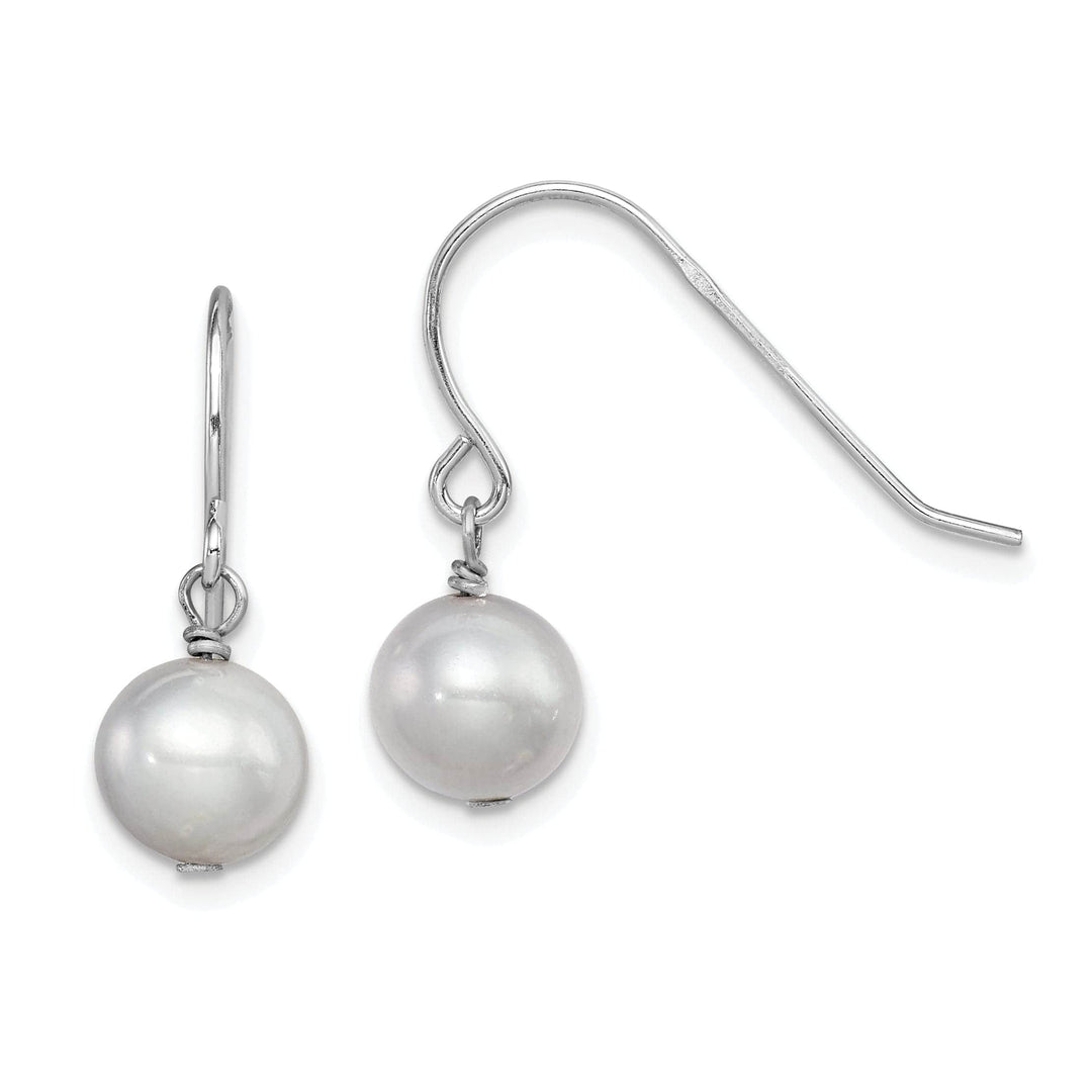 Lovely Rita's Earrings Silver Grey Fresh Water Pearl Dangle Earrings