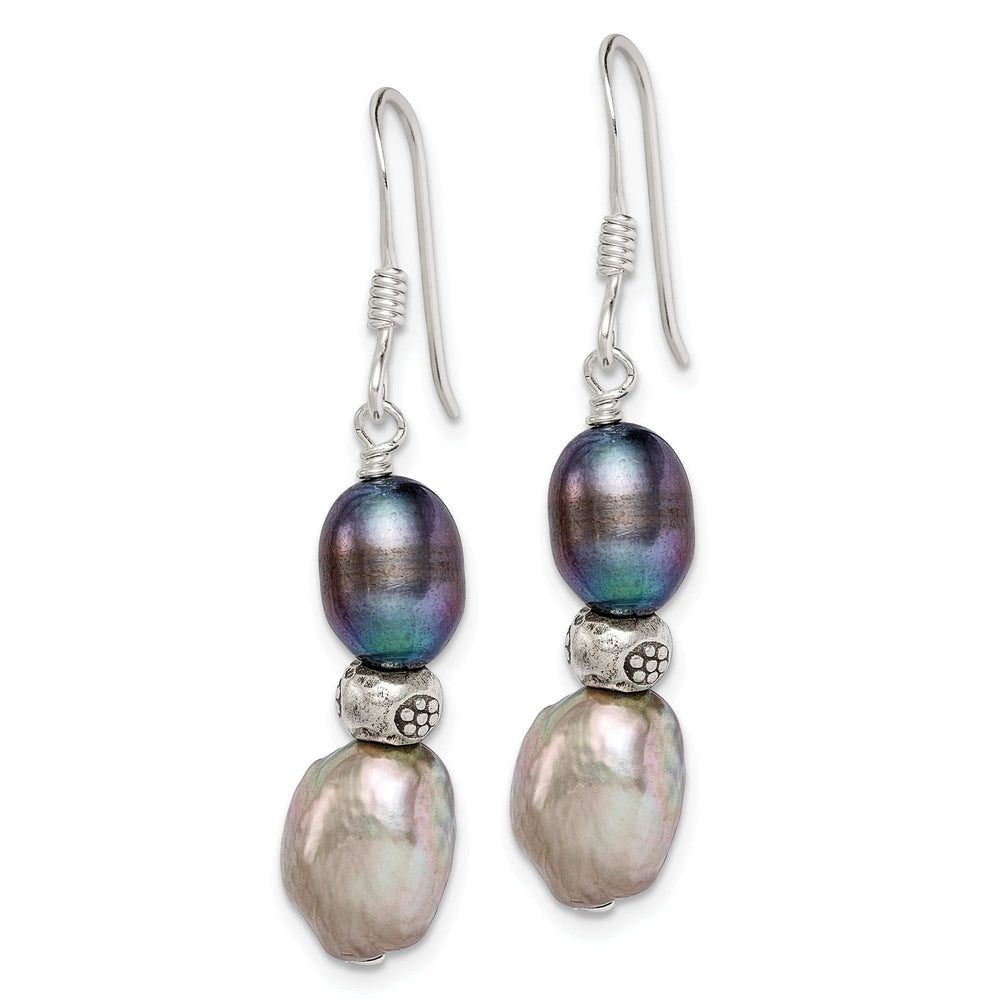 Lovely Rita's Earrings Silver Grey Fresh Water Pearl Hook Earrings