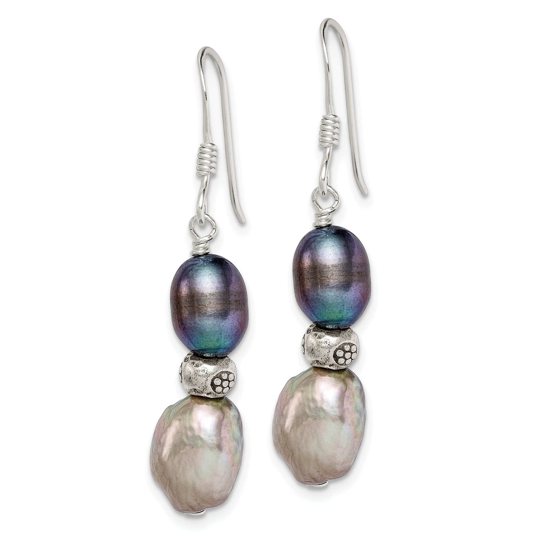 Lovely Rita's Earrings Silver Grey Fresh Water Pearl Hook Earrings