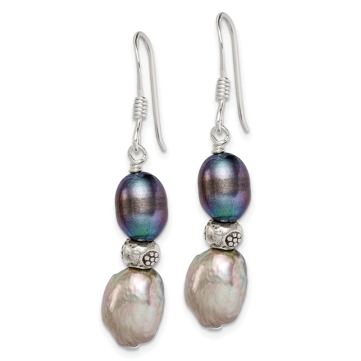 Lovely Rita's Earrings Silver Grey Fresh Water Pearl Hook Earrings