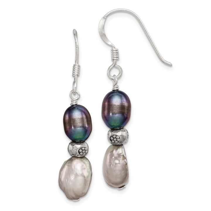 Lovely Rita's Earrings Silver Grey Fresh Water Pearl Hook Earrings