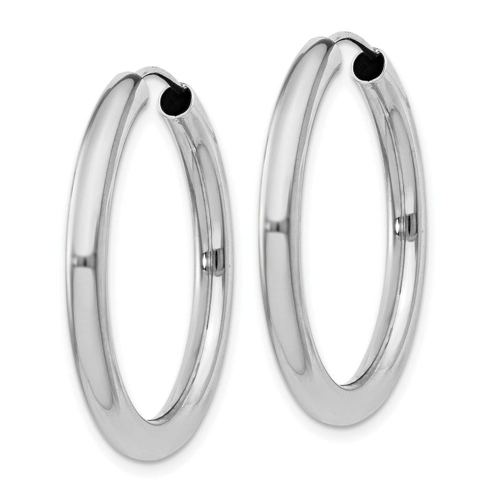 Lovely Rita's Earrings Silver Hollow Endless Tube Hoop Earrings 3mmx30mm