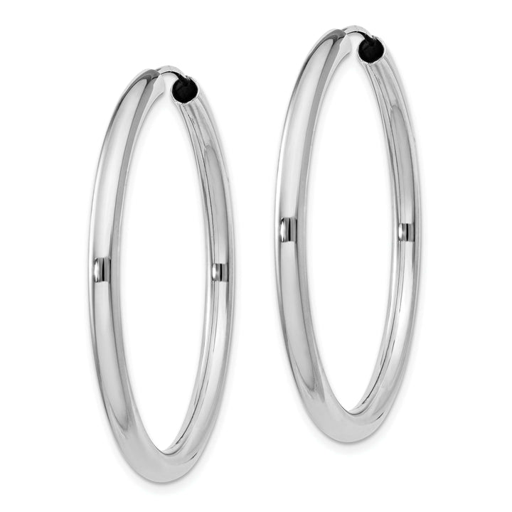 Lovely Rita's Earrings Silver Hollow Endless Tube Hoop Earrings 3mmx40mm