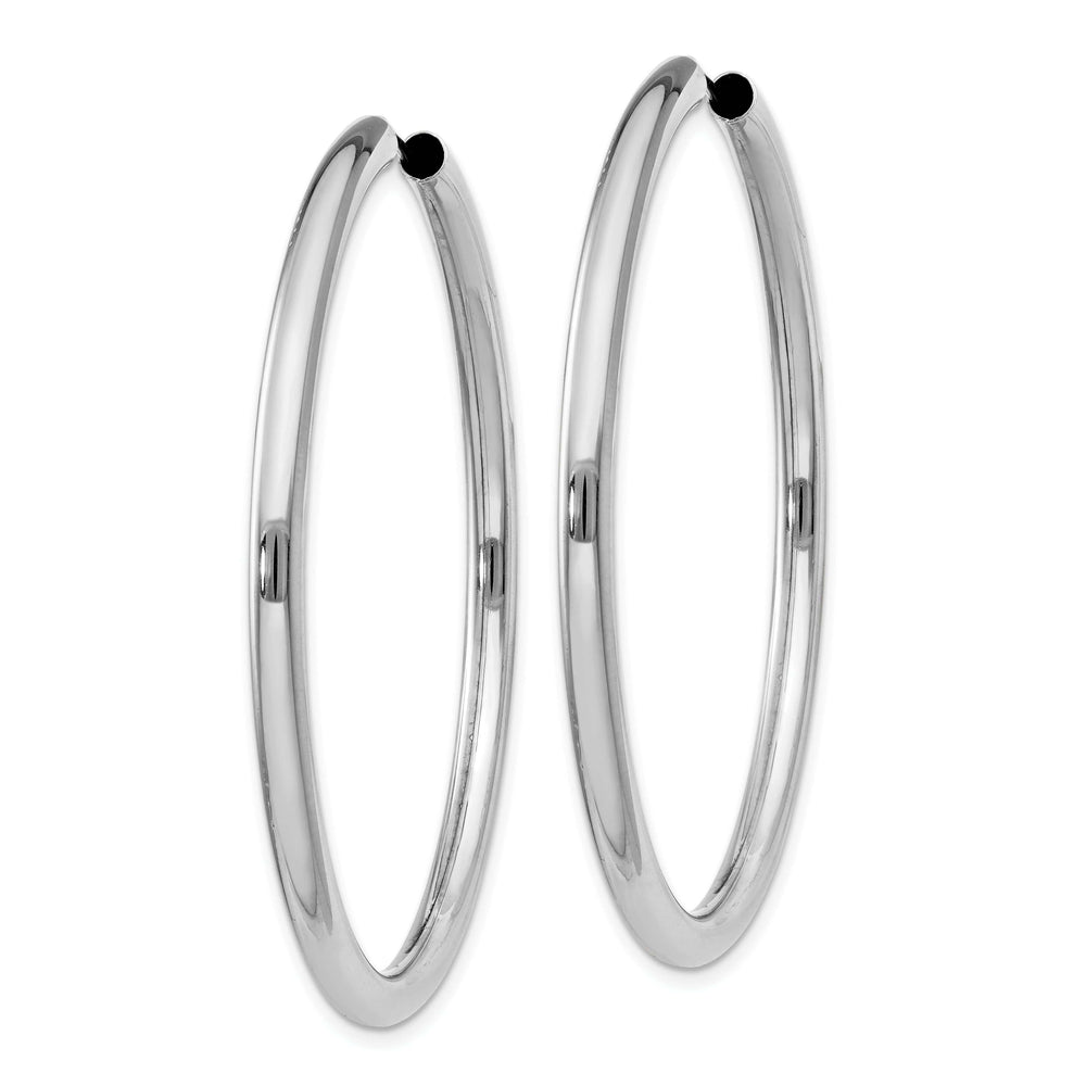 Lovely Rita's Earrings Silver Hollow Endless Tube Hoop Earrings 3mmx50mm
