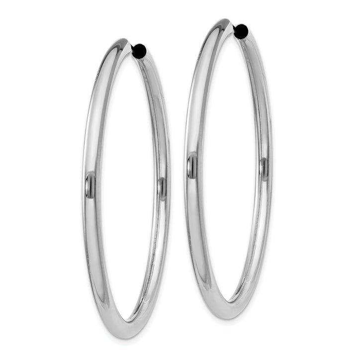 Lovely Rita's Earrings Silver Hollow Endless Tube Hoop Earrings 3mmx50mm