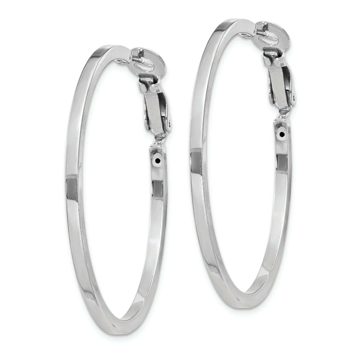 Lovely Rita's Earrings Silver Hollow Omega Clip Back Hoop Earrings