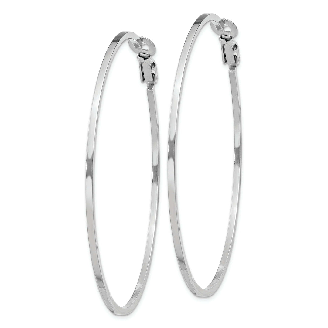 Lovely Rita's Earrings Silver Hollow Omega Clip Back Hoop Earrings
