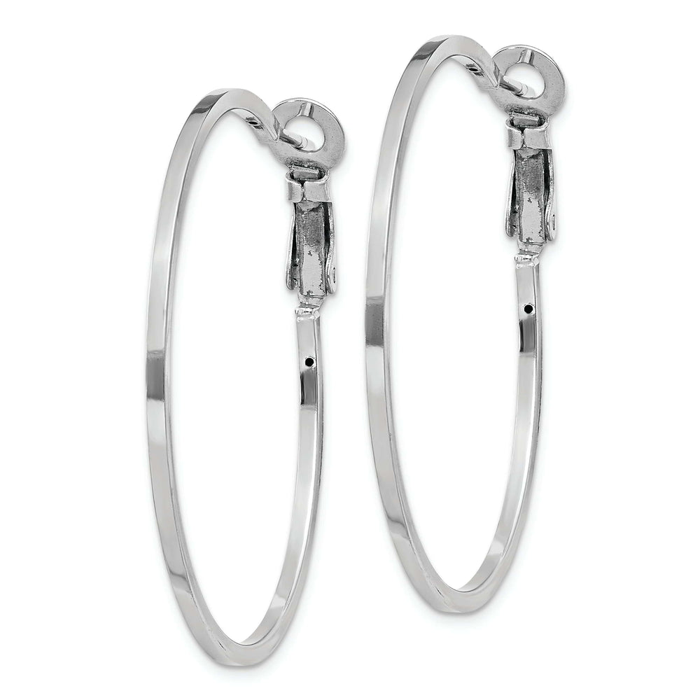 Lovely Rita's Earrings Silver Hollow Omega Clip Back Hoop Earrings
