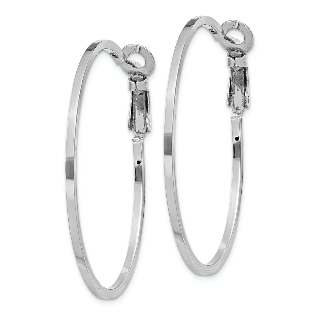 Lovely Rita's Earrings Silver Hollow Omega Clip Back Hoop Earrings
