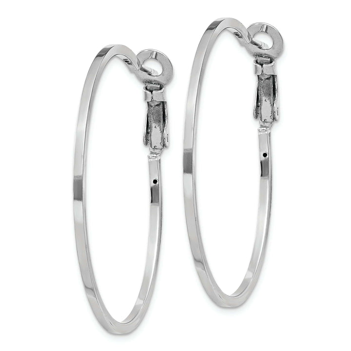 Lovely Rita's Earrings Silver Hollow Omega Clip Back Hoop Earrings