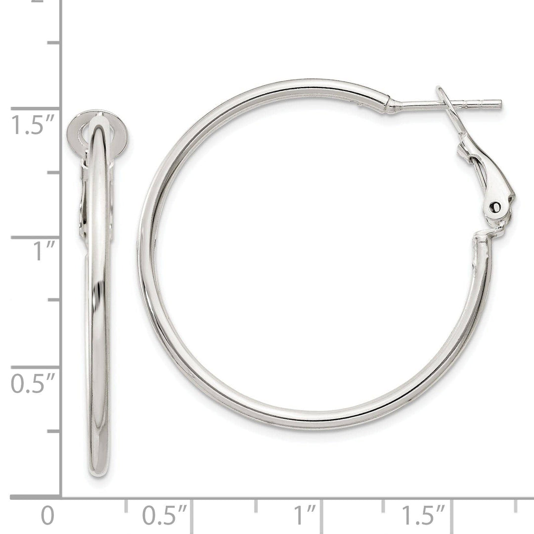 Lovely Rita's Earrings Silver Hollow Omega Clip Back Hoop Earrings