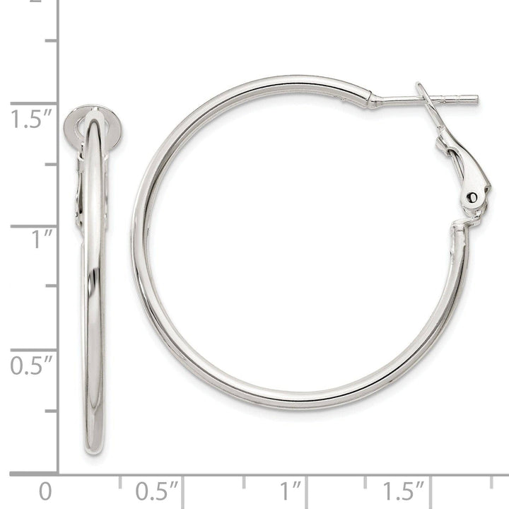 Lovely Rita's Earrings Silver Hollow Omega Clip Back Hoop Earrings