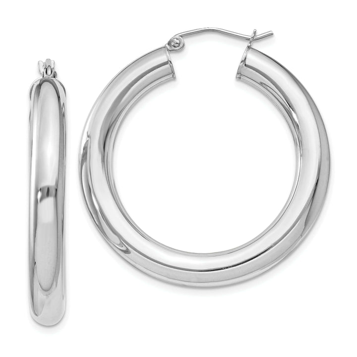 Lovely Rita's Earrings Silver Hollow Round Hoop Hinged Posts Earrings