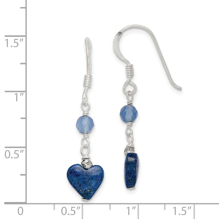 Lovely Rita's Earrings Silver Lapis Blue Agate Dangle Earrings