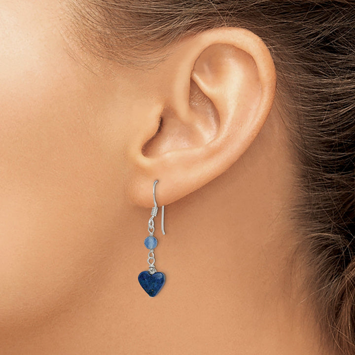 Lovely Rita's Earrings Silver Lapis Blue Agate Dangle Earrings