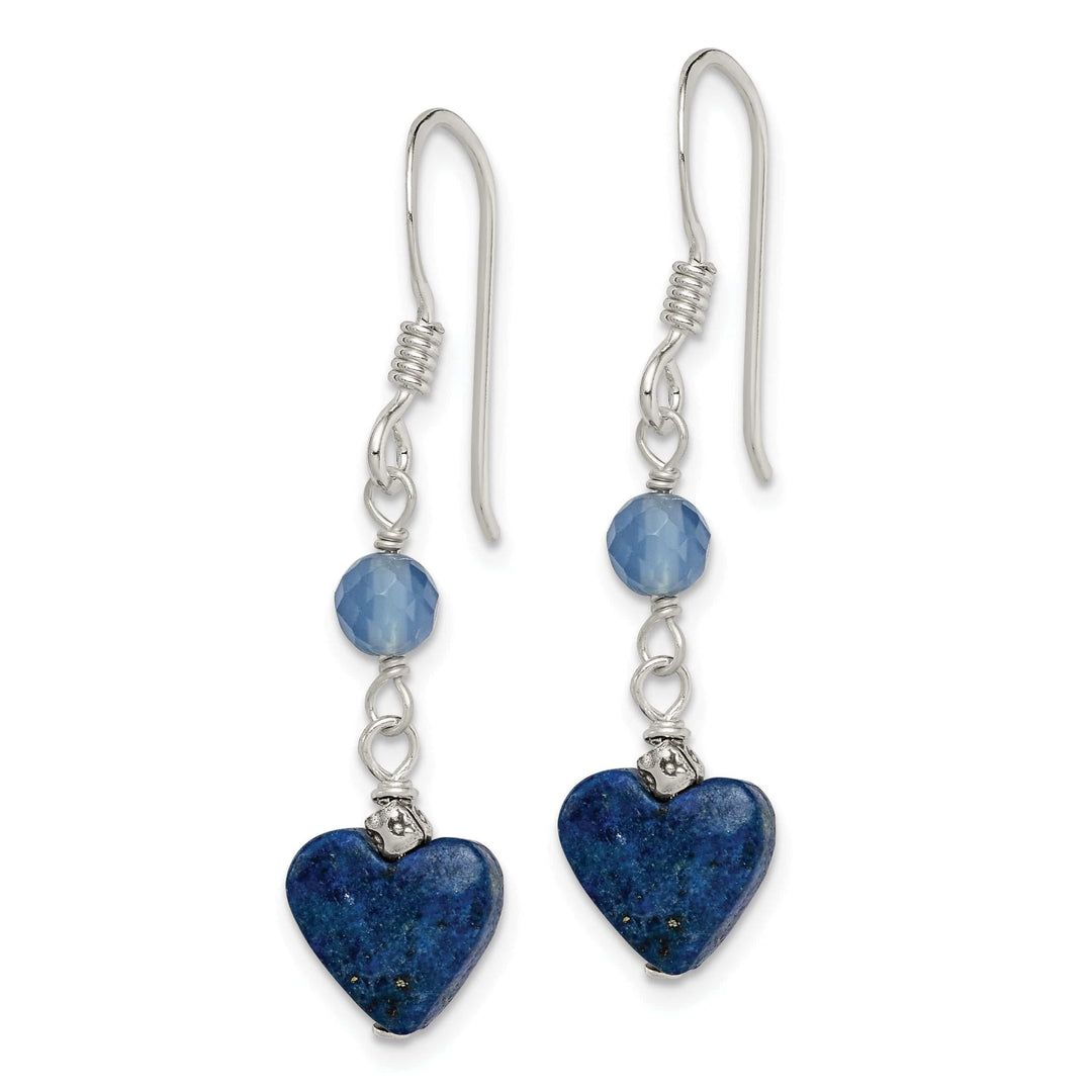 Lovely Rita's Earrings Silver Lapis Blue Agate Dangle Earrings