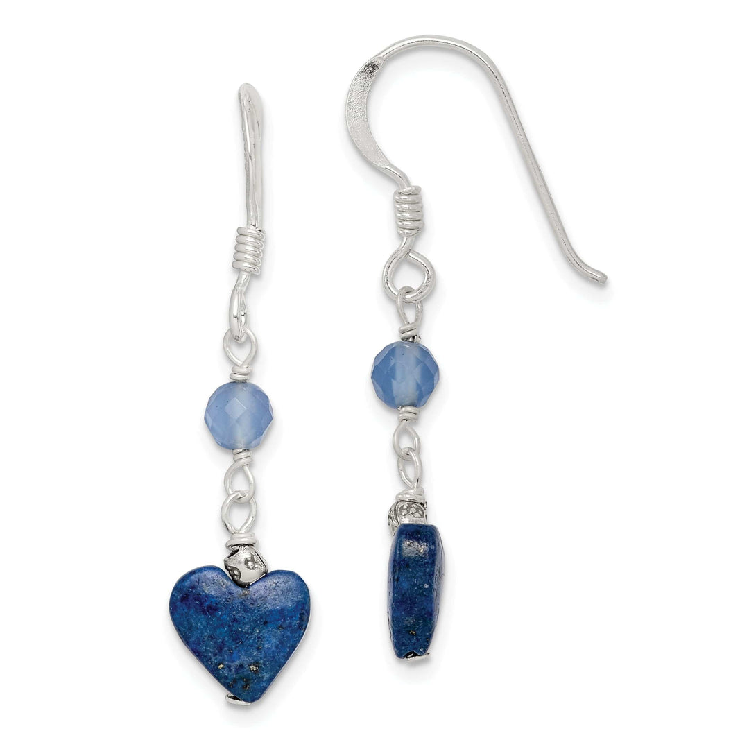 Lovely Rita's Earrings Silver Lapis Blue Agate Dangle Earrings