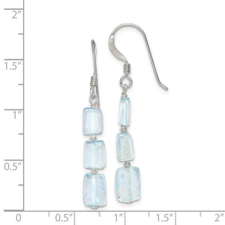 Lovely Rita's Earrings Silver Light Blue Quartz Stone Dangle Earrings