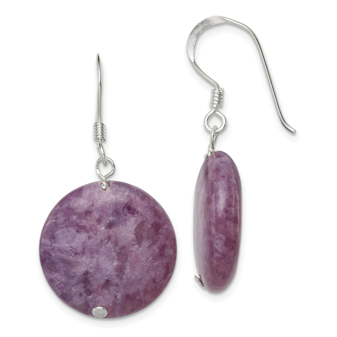 Lovely Rita's Earrings Silver Natural Purple Lepidolite Drop Earrings