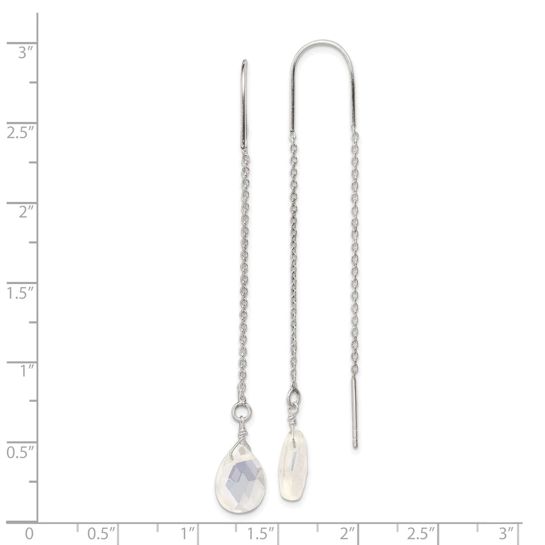 Lovely Rita's Earrings Silver Opalite Crystal Threader Earrings