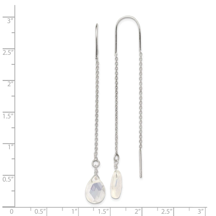 Lovely Rita's Earrings Silver Opalite Crystal Threader Earrings
