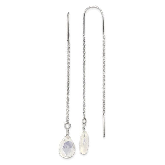 Lovely Rita's Earrings Silver Opalite Crystal Threader Earrings