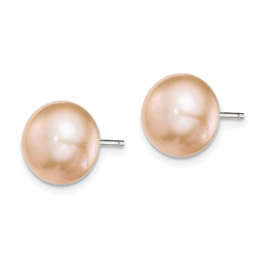 Lovely Rita's Earrings Silver Pink Fresh Water Button Pearl Earrings